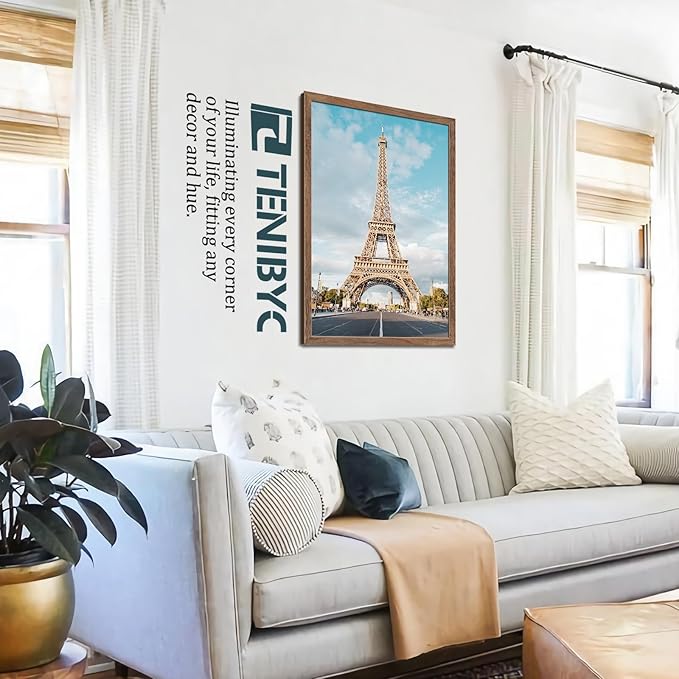 24x36 Poster Frame Set of 3 - Brown Walnut, Natural Solid Wood Picture Frame, Wall Hanging