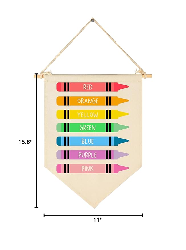 Color Educational Gift-Flag Sign Present for Toddler,Baby,Newborn,Boys,Girls,Kids-Banner Wall Decor for Nursery,Bedroom,Playroom,Reading Room Front Door-Baby Present Shower-New Home Christmas Gift