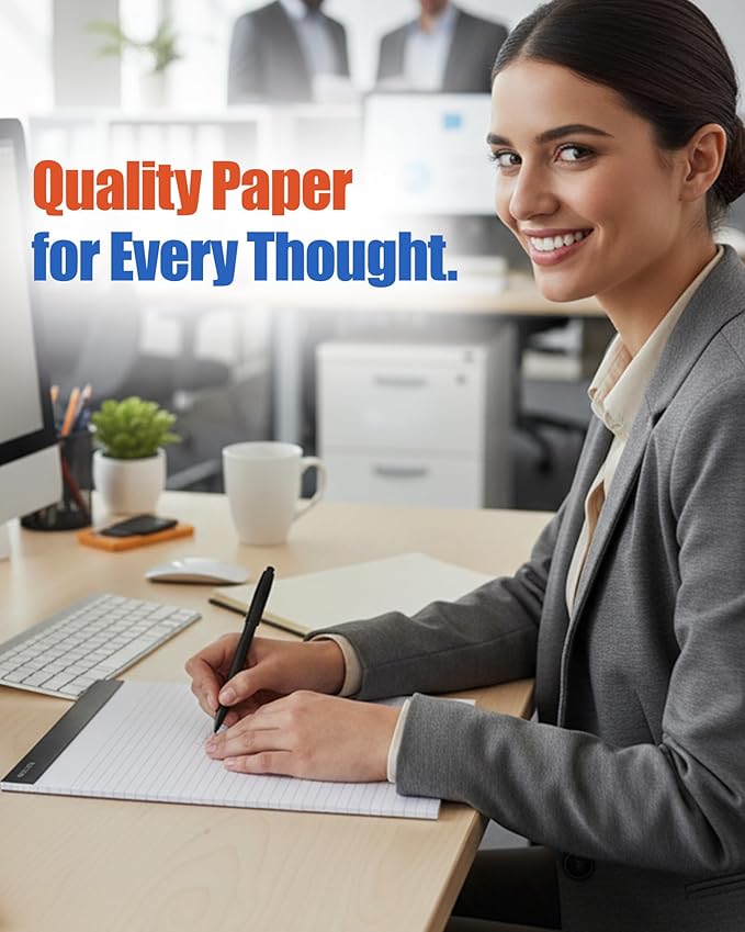 Mintra Office Legal Pads - ((BASIC WHITE 6pk, 5in x 8in, NARROW RULED))