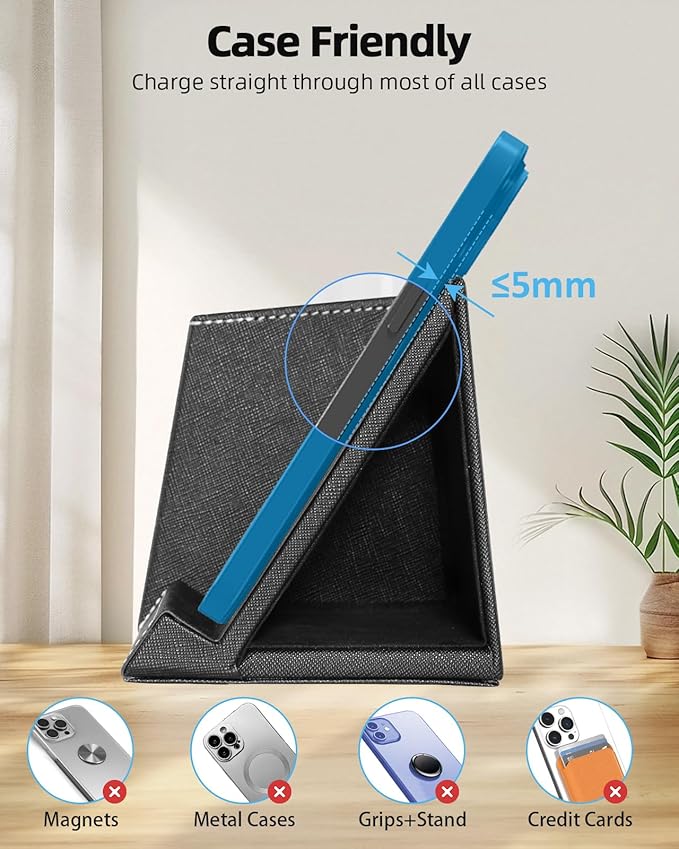 Multifunctional Pen Holder and Organizer for Desk with Wireless Charger, Digital Indoor Thermometer and Humidity Gauge, Home Office Organizers and Storage (Battery Included)