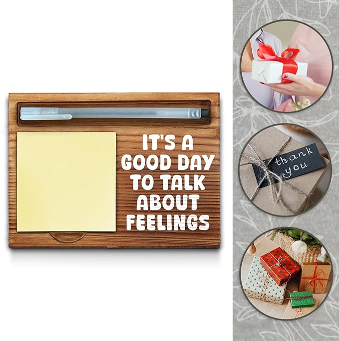 Mental Health Sticky Note Holder, Mindfulness Therapy Office Gift for Women, Coworker, Friends, Positivity Recovery Self Care Encourage Gift Self-Stick Note Pad Holders WPP31