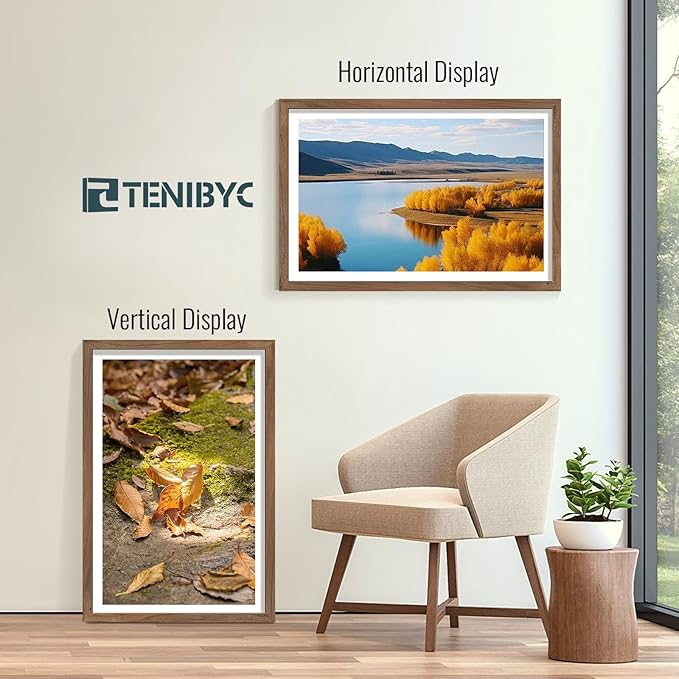 24x36 Poster Frame 4 Pack, Brown Walnut Wood Picture Frame, Suitable for Photos, Puzzles, Paintings & Maps, Wall Hanging