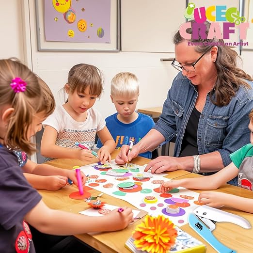 UCEC Paper Hole Punch Shapes, Single Holes Puncher, 1/4 Inch Handheld Star Punch + Heart Shape Puncher, Star Mini Hole Punch Heart Punches of School Supplies for DIY Scrapbook, Paper Crafts