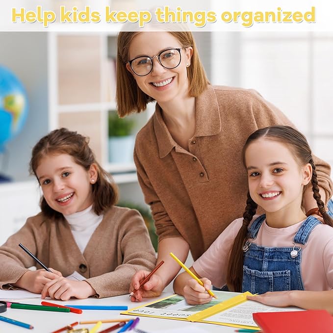 Henoyso 24 Pcs Plastic Folders with Clear Front Pocket and 3 Prong Take Home Plastic 2 Pocket Folder Back to School for Students Parent Teacher Communication for School Office (Yellow)