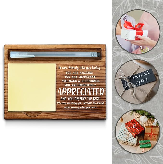 Appreciation Sticky Note Holder, Thank You Appreciation Gifts for Women, Men, Friends, Coworker, Nurse, Employee, Inspirational Motivational Quote for Desk Self-Stick Note Pad Holders WPP19