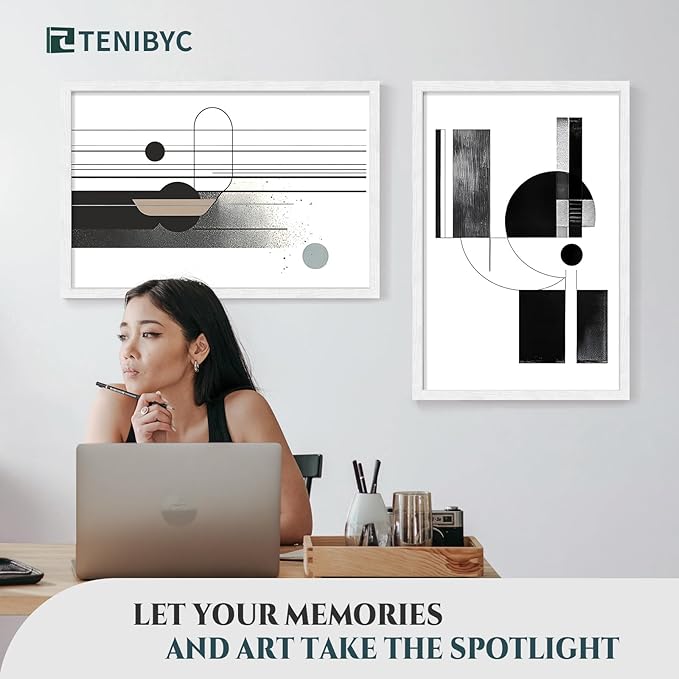 20x30 Poster Frame 4 Pack - White Solid Wood Picture Photo Frame - Woodgrain Series - Room, Office, Gallery, Studio Display - Wall Hanging