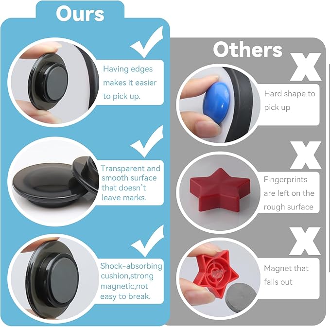 ZDZBLX Fridge Magnets, 28 Pack Mini Magnets for Fridge, Locker, Classroom, Office (Black)