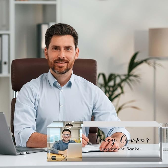 Desk Name Plate Personalized, Custom Name Plate for Desk, Acrylic Desktop Accessories, Office Gift & Decor for Women Men, Teacher Nurse Boss Employee Appreciation Gifts