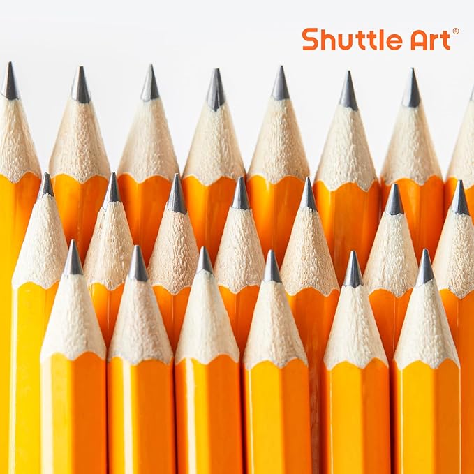 Shuttle Art 600 Pack #2 HB Mini Pencils, Wood-cased, Pre-sharpened for Kids & Teachers, Classroom Essentials, Back to School Supplies