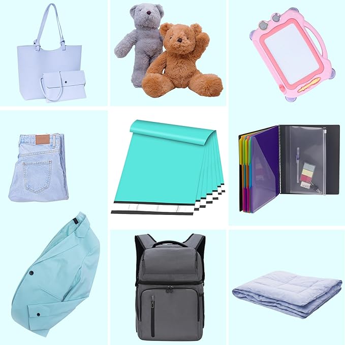 Large Poly Mailers 19x24 Inch 100 Pack, Shipping Bags for Clothing with Self-Sealing Tear-Resistant, Waterproof Poly Bags, Mailing Envelopes for Small Business (Teal)