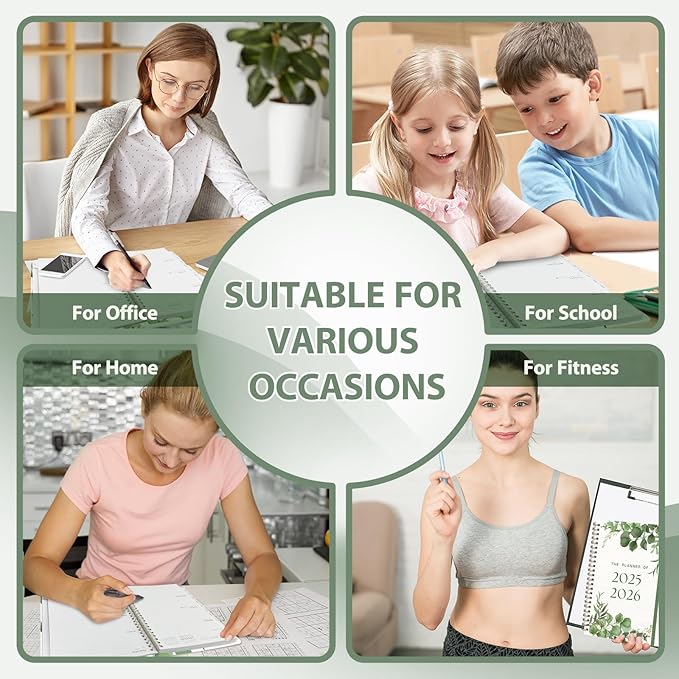 Planner 2025-2026 for Women & Men, Weekly and Monthly Calendar Notebook (July 2025 - June 2026), Hardcover Spiral Bound School Teacher Student Planner with Tabs, Inner Pocket, A5 (6.3" x 8.5")