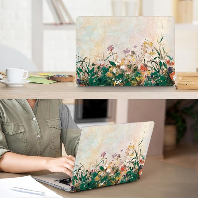 Compatible with MacBook Air 13 inch Case 2022 2021-2018 A2337 M1 A2179 A1932 Retina Display with Touch ID, Plastic Hard Shell Case +Keyboard Cover+Screen Protector+Webcam Cover, Oil Painting