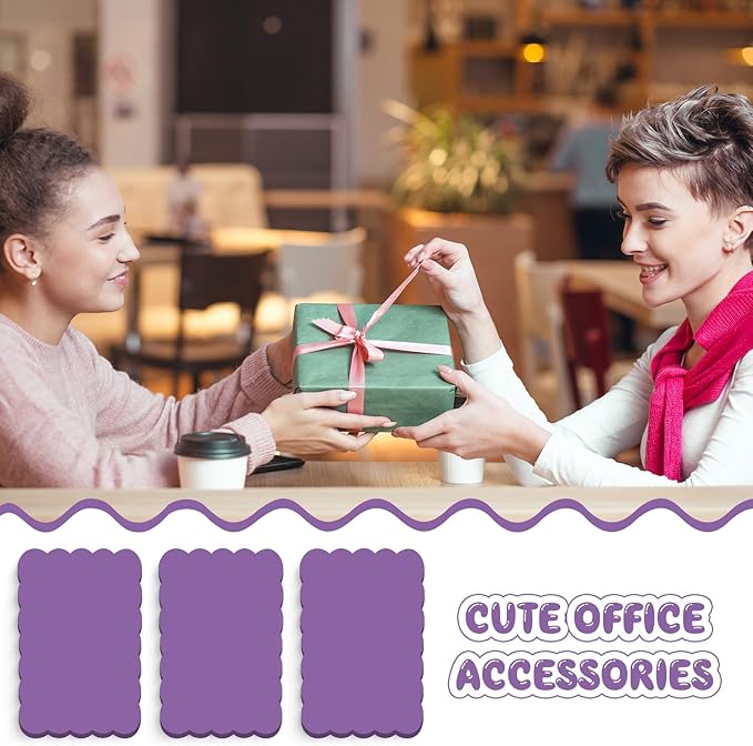 Eaasty 8 Pack Scalloped Sticky Notes Bulk Christmas Cute Self Sticky Note Pads Multi Color Bright Vintage Note Pads or School Office Supplies 240 Sheet(4" X 6",Purple Color)