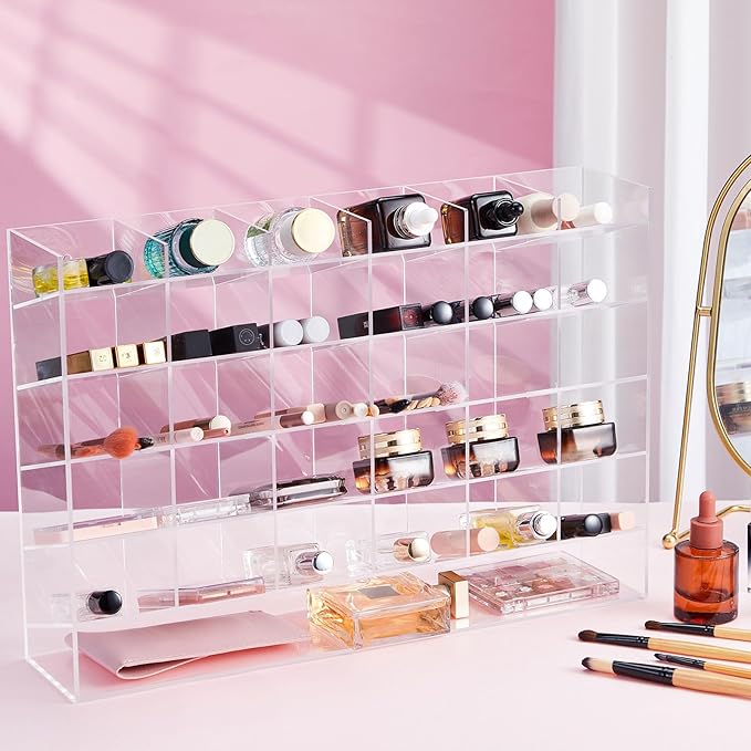 Acrylic Pen Organizer Storage for 200 Markers Vertical Marker Organizer Acrylic Pen Display Holder for Office Desk Desktop Stationery Pencil Storage, Clear, 18 x 4 x 12.4 Inch