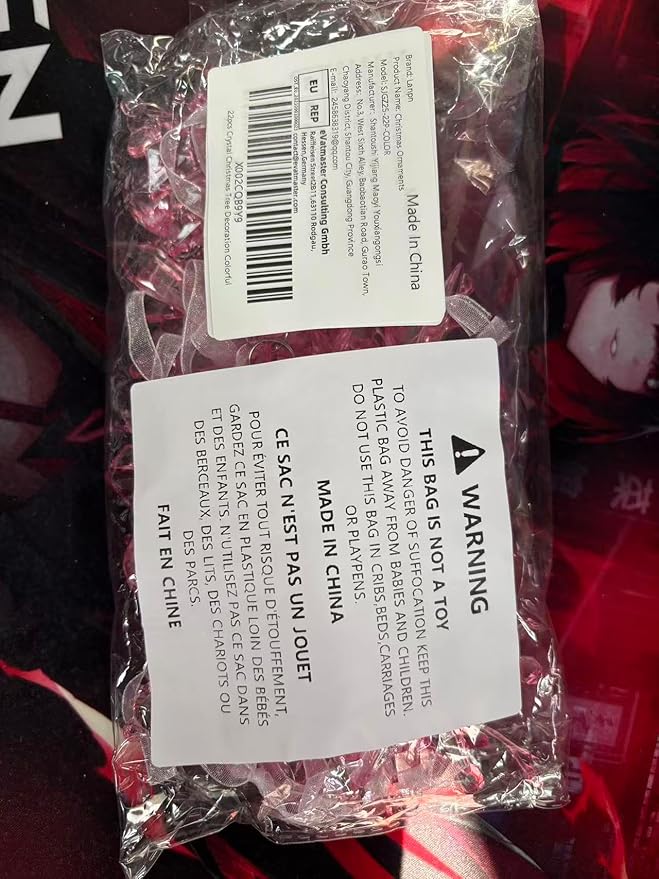 Lanpn 22pcs Christmas Ornaments Crystal Christmas Tree Decoration, Hanging Clear Acrylic Snowflake Icicle Drop Crystal Pendant for Xmas Tree Winter New Year Outdoor Indoor Party Decoration (Colorful)