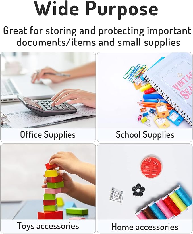 Forvencer Binder Pocket, 24 Pack Super Heavyweight Poly Binder Pocket with Tight Closure, Binder Folders Side Loading, 3 Ring Binder Pocket, Binder Dividers with Pockets, Letter Size, Assorted Colors