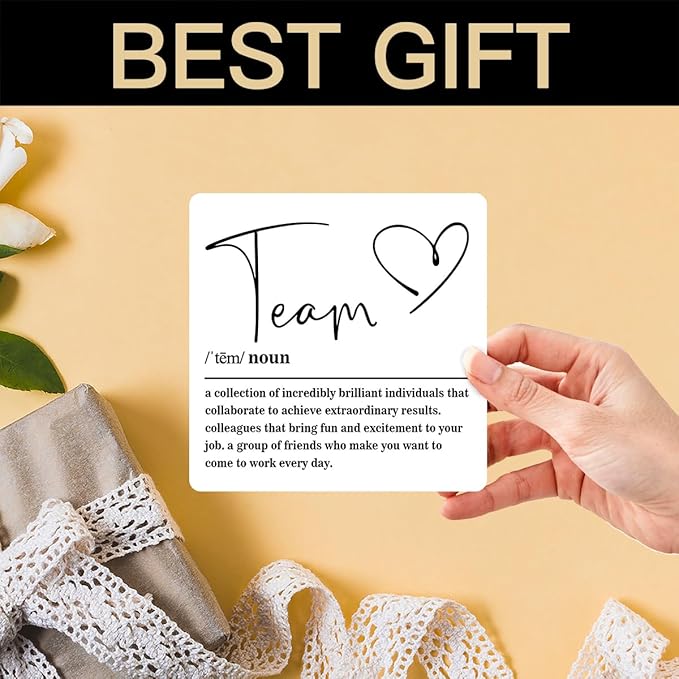 Wooden Table Sign Gift Team Definition Desk Decor Wood Plaque With Stand Team Gift for Boss Employees Women Best Mom Coworker Office(White)-A16