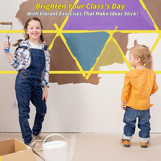 42 Rolls Yellow Painters Tape Bulk 1 inch x 55 Yards, Total 2310yd, Painters Masking Tape No Residue Wall Painting Tape Artist Tape Trim Edge Finishing Tape for Wall Painting Decoration DIY Supplies