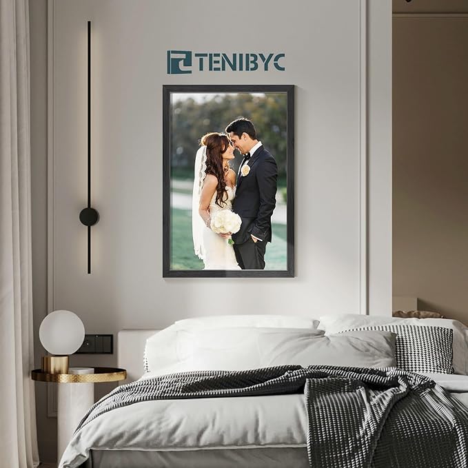 20x30 Poster Frames Set - 3 Pack - Black Solid Wood Picture Frame - Exclusive Woodgrain - Rooms, Offices, Gallery, Studio, and Hallway, Wall Display Decor