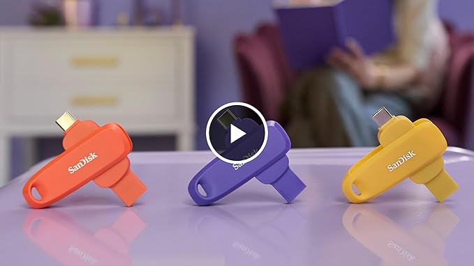 SanDisk 256GB Phone Drive for Android - The 2-in-1 USB for Smartphones, Tablets, and Computers - Thumb Drive with USB Type-C and Type-A Connectors, Purple Opulence - SDDDC6-256G-G46PO