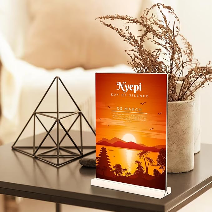 TONICE Acrylic Sign Holder 5 x 7 inch 6 Pack Double-Sided Plastic Sign Holder Stand Vertical Display Table Top Sign Holder for Office, Restaurants, Store, Wedding, Party