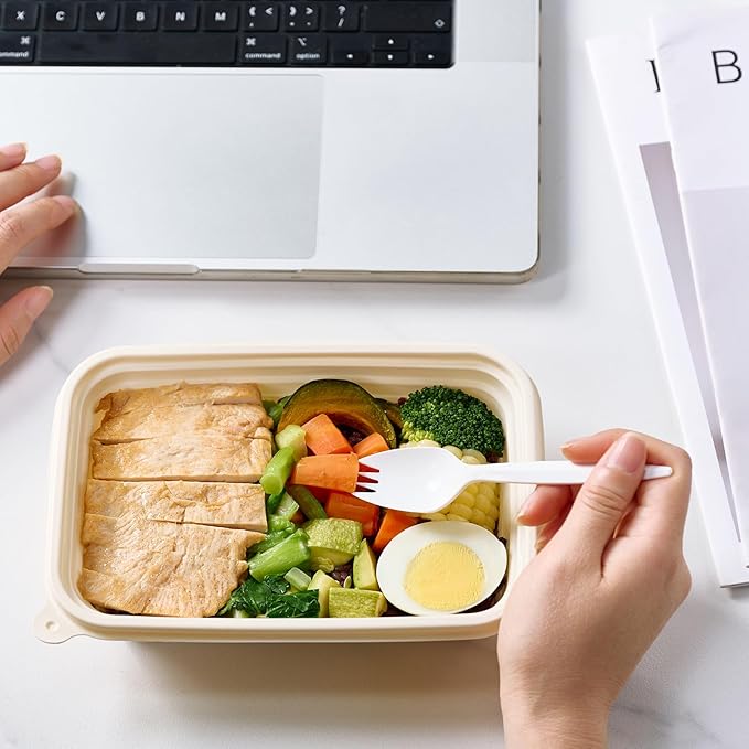 FOCUSLINE 2000 Pack White Disposable Sporks, Heat Resistant Plastic Sporks Bulk, Plastic Silverware for Take out Restaurants, Parties, Picnics, Travel & Any Events