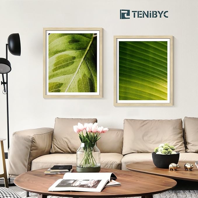 20x24 Picture Frames Set - 3 Pack - Natural Oak Wood - Display Wall Posters, Gallery Displays, Large Photos & Puzzles - Wall Decor