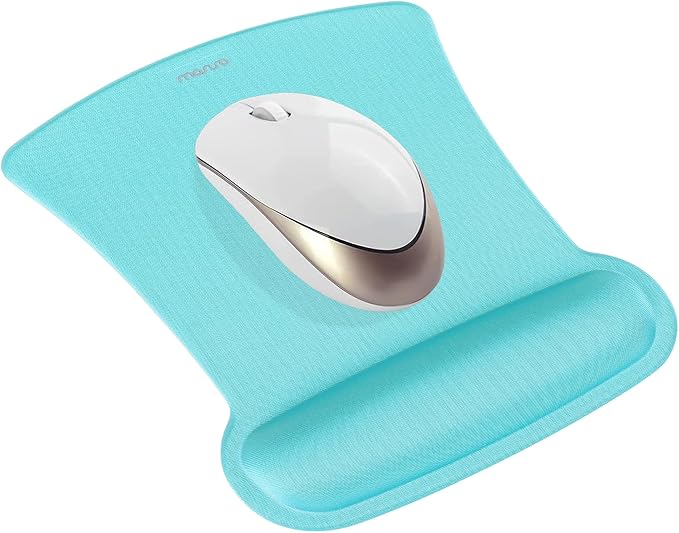 MOSISO Wrist Rest Support for Mouse Pad & Keyboard Set, Ergonomic Mousepad Non-Slip Base Home/Office Pain Relief & Easy Typing Cushion with Neoprene Cloth & Raised Memory Foam, Turquoise