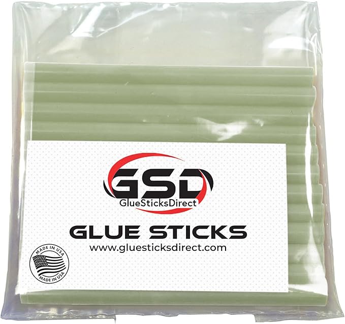 Mini Size Hot Melt Glue Sticks for Glue Gun - Bulk 4in Silver Metallic Wax Glue Sticks - Great for Art Craft Repairs & Compatible w/Most Glue Guns - 5/16" X 4" (24 Sticks) - USA Made