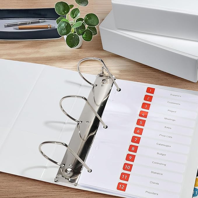 Comix Durable 3 Ring Binder, 5 inch D Ring Binders, Hold 950 Sheets of US Letter Size Paper, 2 Pack (White)