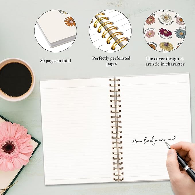 JXREQ Floral Christian Bible Notebook Journal for Women Note Taking, Religious Prayer Journal for Women Gifts, Scripture Journal, Church Notes Notebook 5.5x8.3