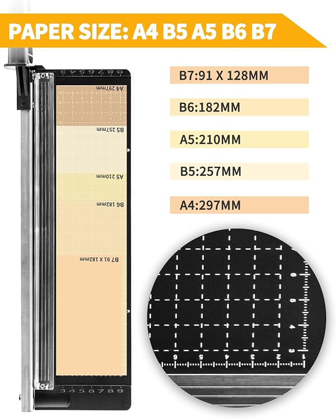 MAKEASY Paper Cutter 12 Inch, 8 Sheet Capacity, Heavy Duty Paper Cutter for Cardstock, Guillotine Paper Trimmer for Crafting, Classroom and Office