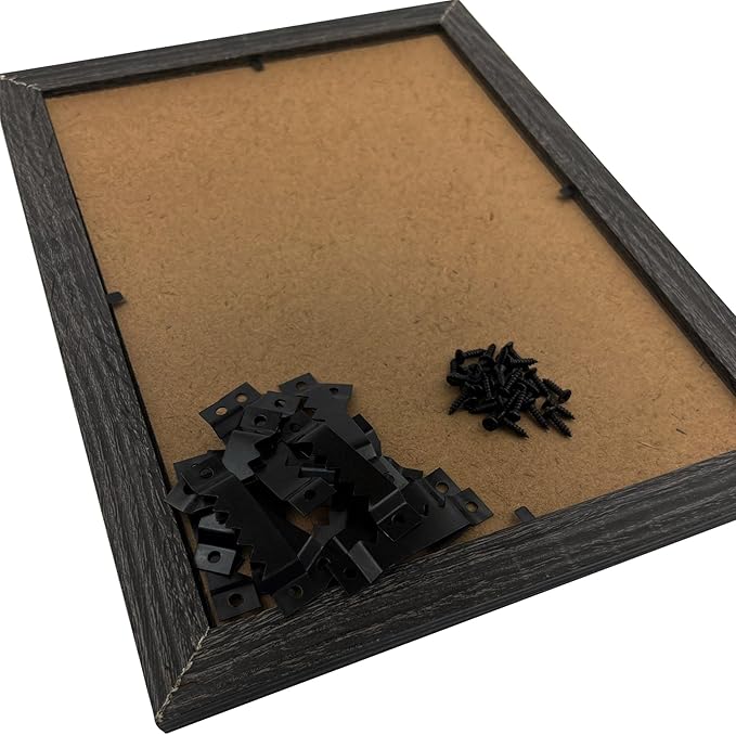 50 Pack Large Heavy Sawtooth Picture Hangers Steel Picture Hangers with Screws Picture Hang Solutions, for Hanging Clock Paintings Artwork Picture Frame Hook Photos (Black,Supports 50 lbs)