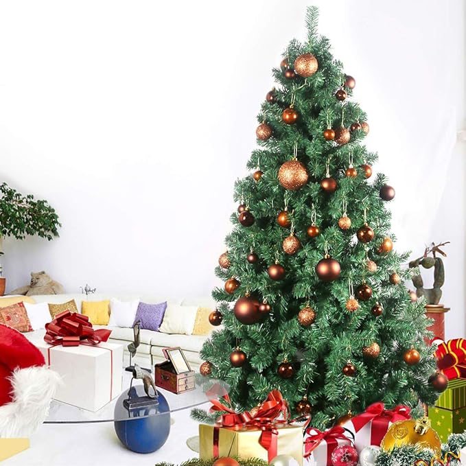 Bronze 2.5" Christmas Balls Christmas Tree Decoration Ornaments Shatterproof Hanging Balls for Birthday Halloween Holiday Wedding Decorations Set of 24pcs