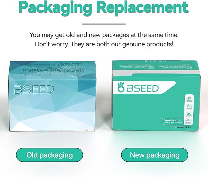 BSEED Surge Protector Power Strip for Home Appliance, 3 Outlet Power Surge Protector, Voltage Protector Brownout Surge Refrigerator 1875W, 120V, 15A, 1 Pack