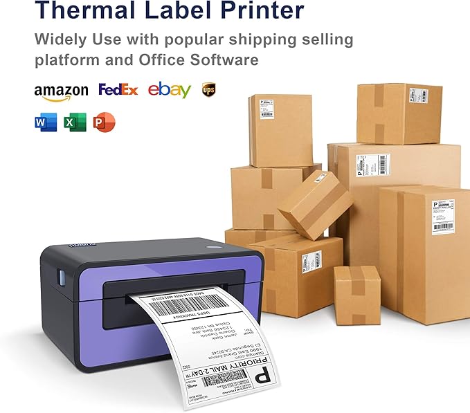 POLONO Genuine 4" x 6" Direct Thermal Shipping Label, Thermal Label (Pack of 1000), Perforated Fanfold Labels Compatible with POLONO PL80E, PL70E, PL60 Label Printer, BPA & BPS Free, Commercial Grade