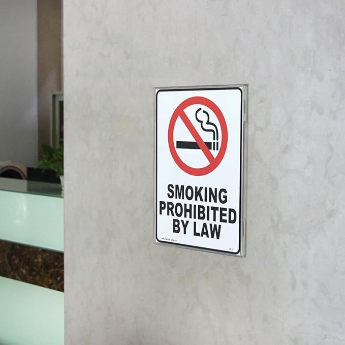 Niubee 8x10 Wall Mount Acrylic Sign Holder with Double Sided Adhesive Tape for Office, Home, Store, Restaurant, No Drilling - Vertical