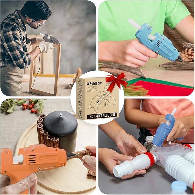 ROMECH 20W Mini Hot Glue Gun with 30 Glue Sticks Set, Fast Preheating Hot Glue Gun Kit Heavy Duty Gluegun for Craft, DIY, Repairs (Orange)