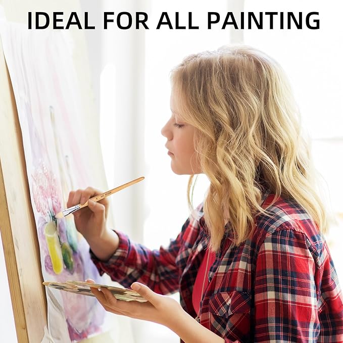 Wesquer Paint Brushes Set for Acrylic, Oil, Watercolor & Face Painting - 25 Piece Artist Brush Kit with Palette Knife, for Artists, Beginners & Adults