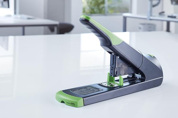 Novus B50 re+New Heavy Duty Stapler, 140 Sheet Capacity, Made of 81% Recycled Plastic, German Engineered, Adjustable Guide, 25 Yr. Warranty, Black (023-0065)