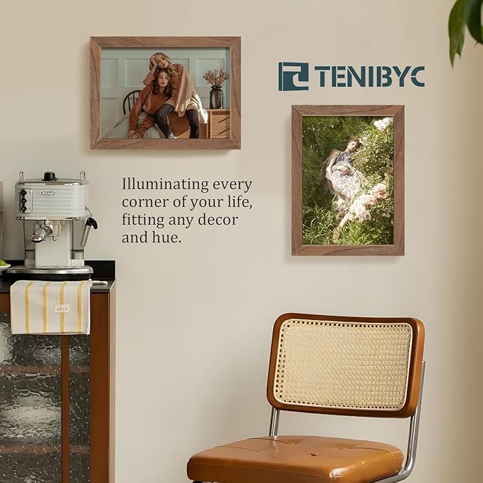 9x12 Frame 3 Pack with HD Glass - Brown Walnut, 9 x 12 Natural Wood Picture Frame, Wall Gallery Frame