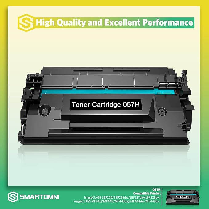 Compatible 057H Toner Cartridge Replacement for Canon 057H 057 CRG-057 Cartridge Compatible with Canon ImageCLASS MF440 MF445dw MF448dw MF449dw LBP220 LBP226dw LBP227dw LBP228dw Printer