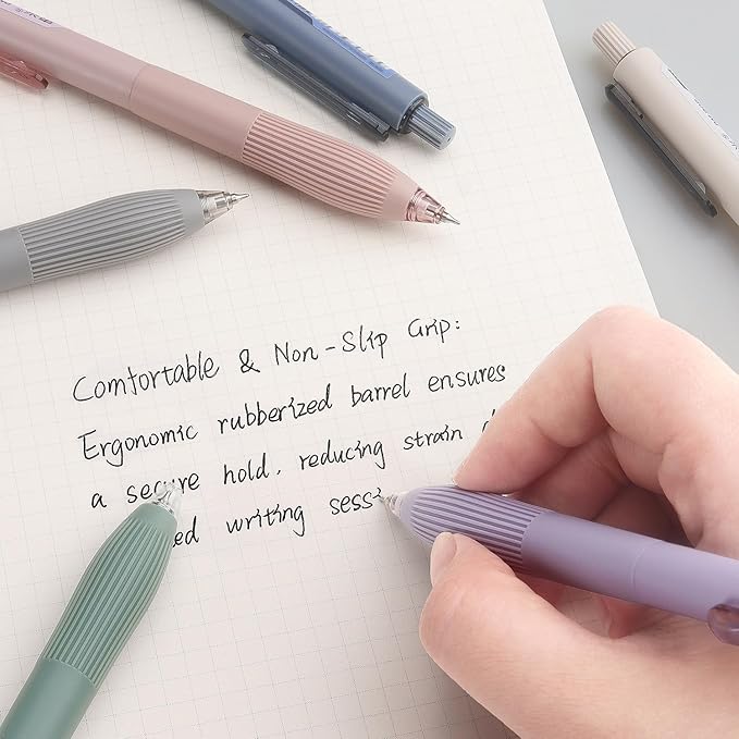 Bribobo Gel Pens Black Ink 0.5mm Fine Point Pens Silent Smooth Writing Work Pen (6-Count)