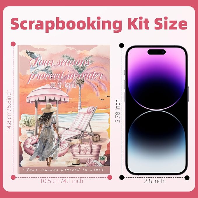 Summer Theme Sticker Scrapbooking Supplies for Junk Journal, 20 Sheets PET Stickers - Vintage Journaling Stickers, Ephemera Sticker Book Pre Cut(TZ-006-001)