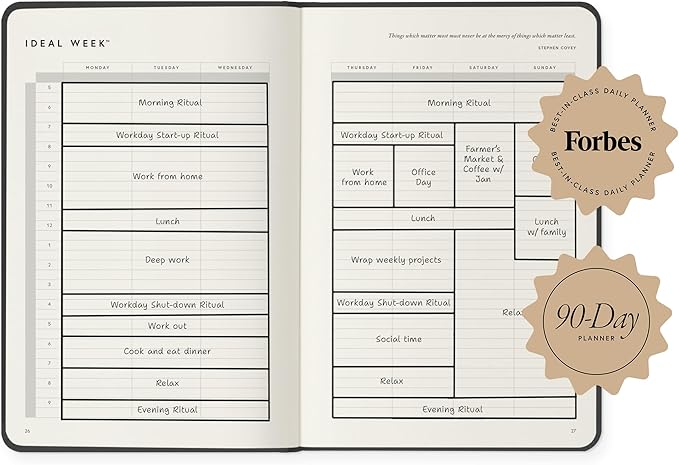 Full Focus Leather Planner (Saddle Vegan)