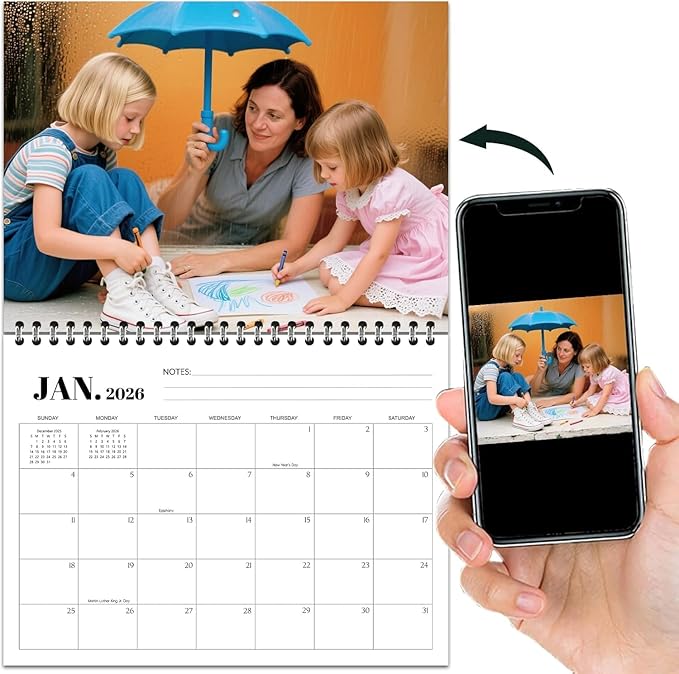 Custom Calendar 2026 for Home & Office - Print Your 13 Memories,Make Your Own Personalized Calendar Customized Christmas Gift &use your photo (Wall Calendar 11"×17", 20 packs)