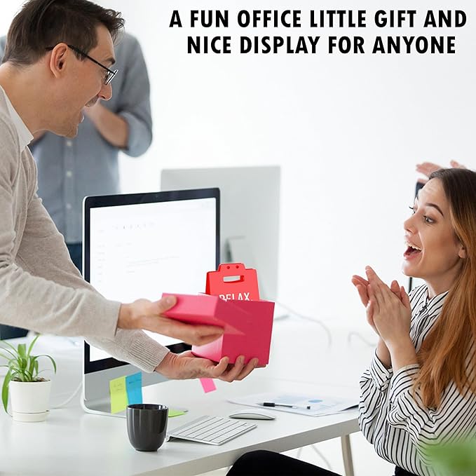 Funny Office Desk Accessories for Work, Christmas White Elephant Gag Gifts for Coworker Colleague Boss Lady, Office Decor for Women Men, Relax I Have A Spreadsheet for That Cubicle Decor Desk Red Sign