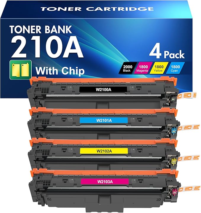 210A Toner Cartridges 4 Pack: 210X MFP 4301fdw Compatible for HP 210A 210 Toner Cartridges Set Color Laserjet Pro MFP 4301fdw 4301fdn Pro 4201dw 4201dn Series Printer W2100A W2100X High Yield Ink