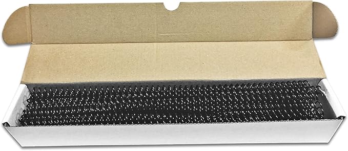 Binditek 50 Pack Plastic Spiral Binding Coils, 6mm(1/4"), 30 Sheet Capacity, 4:1 Pitch, Black, 48Loops, for Letter Size, for Students and Coworkers