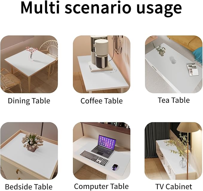 Leather Table Cover,1.8mm Thick,42x60 Inch Table Protector,Table Protector for Dining Room Table,Dining Table Cover,Protective Table Cover for Wood Table(Grayish White+Grayish White,42x60)